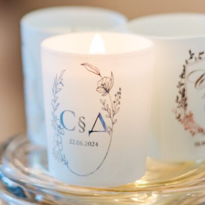 луксозна свещ, персонализирана, за подарък, сватба
