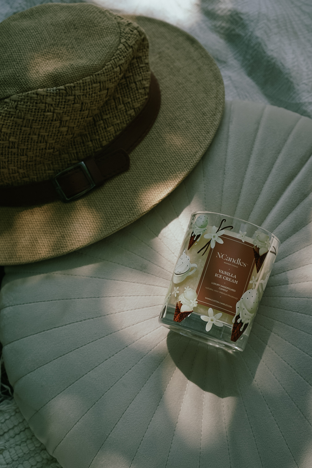 ароматна свещ ванилия, сладолед