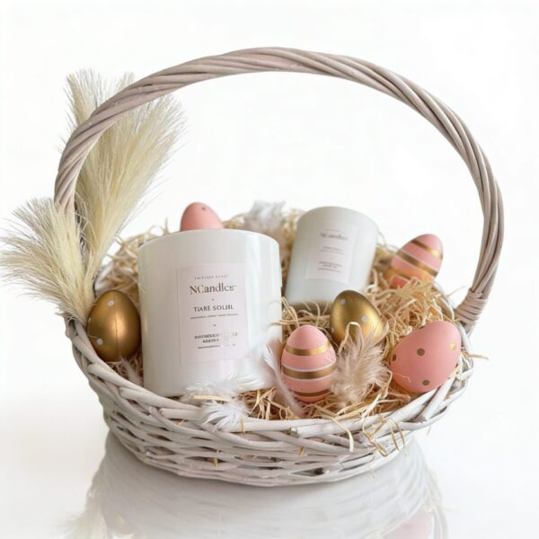 великденска кошница със свещи