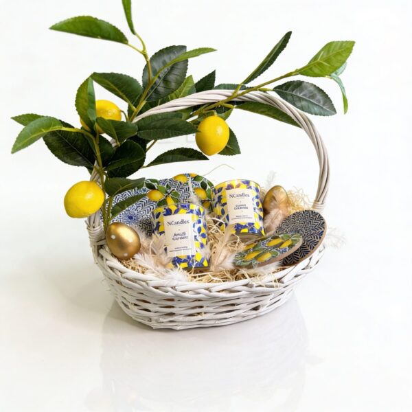 Подаръчна кошница за Великден с лимони и свещи Amalfi Garden